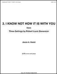 I Know Not How It Is With You SATB choral sheet music cover Thumbnail